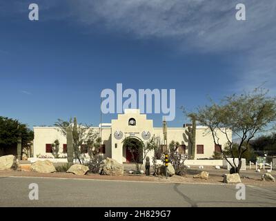 San Xavier Mission school in Tucson, Arizona.  Stock Photo