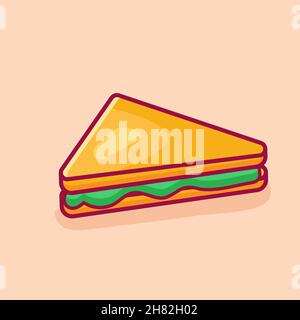 triangle bread sandwich isolated cartoon vector illustration in flat style Stock Vector