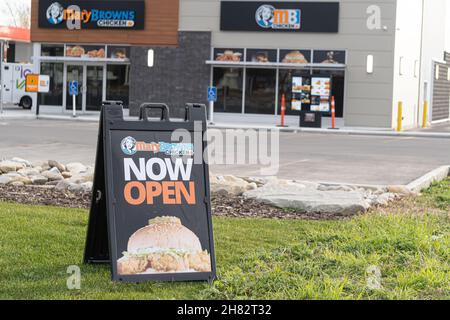 October 9 2021 - Calgary Alberta Canada - New Mary browns Restaurant in Calgary Stock Photo