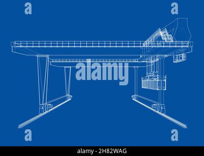 Rail-mounted gantry container crane outline Stock Photo