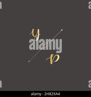 YP Initials letter alphabet watercolor logo branding set collection, Feminine logotype template in elegant artistic style. Feminine luxury logo design Stock Vector