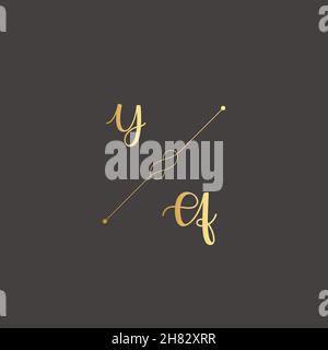 YQ Initials letter alphabet watercolor logo branding set collection, Feminine logotype template in elegant artistic style. Feminine luxury logo design Stock Vector