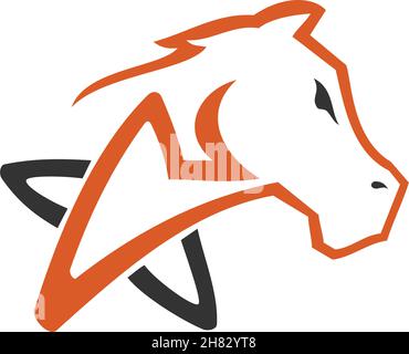 Star horse Illustration Template Icon emblem Isolated Stock Vector