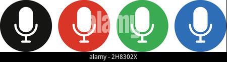 Round mic icon. Stock Vector