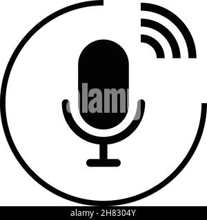 An icon of sound being generated by a microphone. Stock Vector