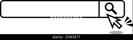 A search box with a blank field. The mouse cursor is clicked. Vector. Stock Vector