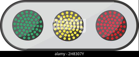 Traffic lights important for roads and other traffic. The lights are detailed and realistic. Vector. Stock Vector