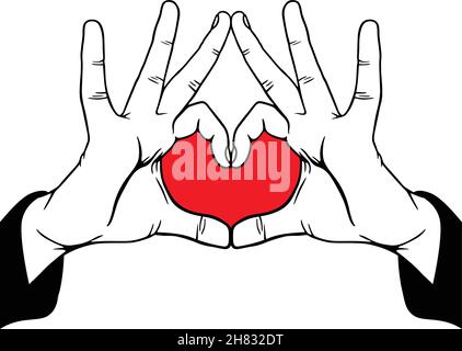 Hands symbolic love, vector illustration Stock Vector