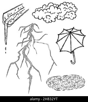 Hand drawn theme of dull climate Stock Vector