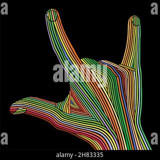 Abstraction of hand, music theme Stock Vector