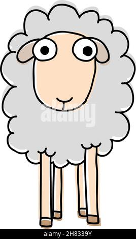 Funny sheep, cartoon vector illustration Stock Vector