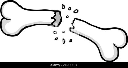 Painted broken bone, vector illustration Stock Vector
