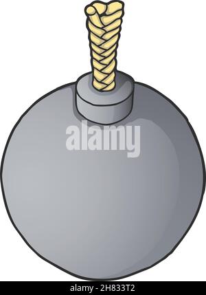 Painted big bomb, vector illustration Stock Vector