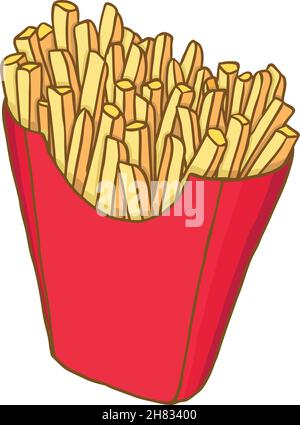 Painted french fries, vector illustration Stock Vector