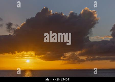 Sunset over the Bristol channel Stock Photo
