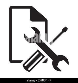 Concept of customer service and support guides for solving standard questions. Simple icon isolated on white background Stock Vector