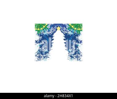 Abstract christmas tree card - decorative winter pattern Stock Vector