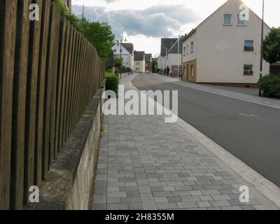 Street view of Lautzenhausen, Hunsrück, Germany Stock Photo