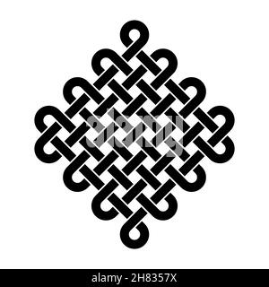 Endless knot - black vector symbol Stock Vector