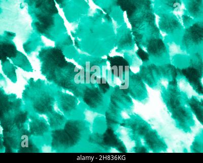 Aquamarine Shibori Print. Watercolor Blots. Handmade Wallpaper. Turquoise Grunge Acrylic Splatter. Fresh Texture Shibori. Watercolor Blots. White Grun Stock Photo