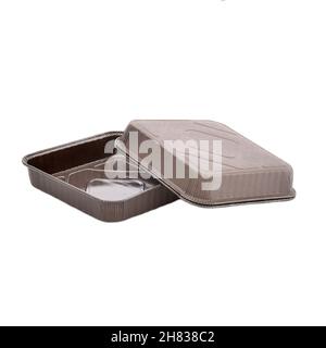 Paper baking form for cakes and bread isolated over white background, object photography, confectionery forms Stock Photo