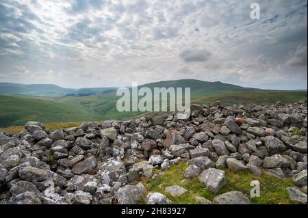 The view from Brough Law, looking down the Breamish Valley toward ...