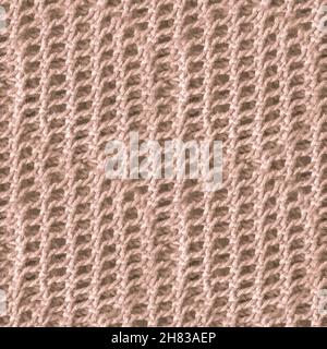 Brown Woolen Thread. Grunge Knitted Design. Knitwear Xmas Material. Linen Scandinavian Blanket. Knitting Woolen Thread. Beige Holiday Background. Seam Stock Photo