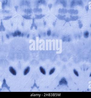 Blue Shibori Pattern. Broken Striped Print. Abstract Colored Poster. Navy Handmade Painting. Shibori Design. Retro Ink Zigzag. Marble Paintbrush Artwo Stock Photo