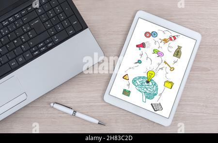 Business idea concept shown on a digital tablet Stock Photo