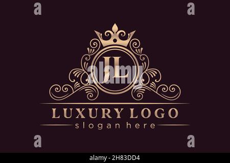 JL Initial Letter Luxury Logo template in vector for Restaurant ...