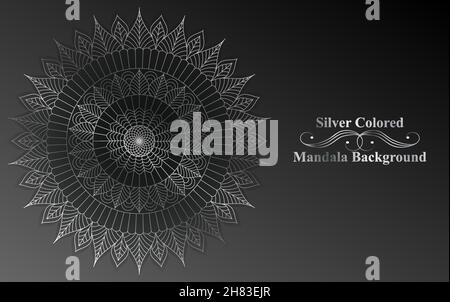 Vector - Gold mandala on black background. Ethnic vintage pattern. Stock Vector