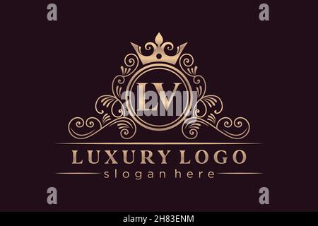  LV Monogram Elegant Floral Luxury Letter LV Initials