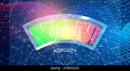 BMI level measuring scale with color indicator, 3d rendering Stock ...