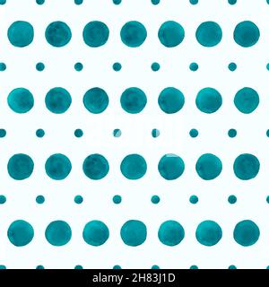 Hand Drawn Dots Pattern. Seamless Polka Texture. Watercolour Rounds Illustration. Fashion Hand Drawn Dots Pattern. Stock Vector
