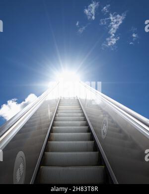 Representation of escalator to heaven Stock Photo