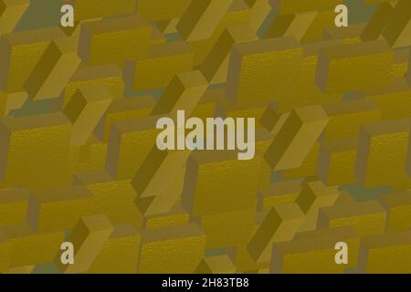 Metal Tiles Seamless Pattern, 3D Background Illustration Stock Photo