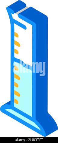 measuring cylinder isometric icon vector illustration Stock Vector