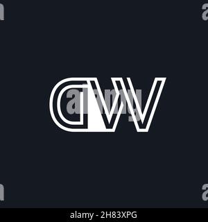 Professional Innovative Initial DW logo. Minimal elegant Monogram. Premium Business Artistic Alphabet symbol and sign Stock Vector