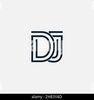 Professional Innovative Initial DJ logo. Minimal elegant Monogram. Premium Business Artistic Alphabet symbol and sign Stock Vector