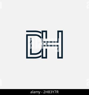 Professional Innovative Initial DH logo. Minimal elegant Monogram. Premium Business Artistic Alphabet symbol and sign Stock Vector