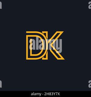 Professional Innovative Initial DK logo. Minimal elegant Monogram. Premium Business Artistic Alphabet symbol and sign Stock Vector