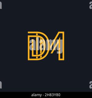 Professional Innovative Initial DM logo. Minimal elegant Monogram. Premium Business Artistic Alphabet symbol and sign Stock Vector