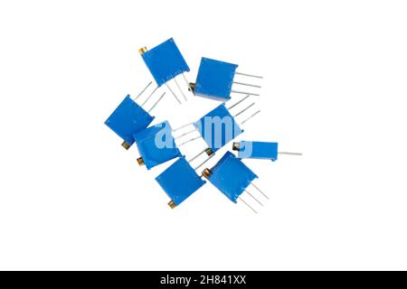 Tuning resistance isolated on white. Electronic components. Stock Photo