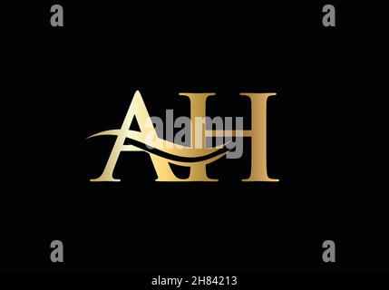 Modern AH Logo Design for business and company identity. Creative AH letter with luxury concept Stock Vector