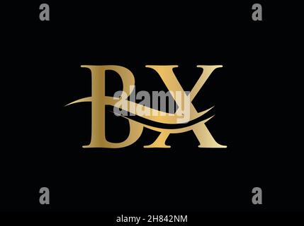 Monogram letter BX logo design Vector. BX letter logo design with modern trendy Stock Vector