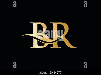 BR Letter Linked Logo for business and company identity. Initial Letter BR Logo Vector Template. Stock Vector