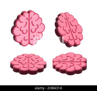 Human brain icon. Thinking process, brainstorming, good idea brain activity. Stock Photo