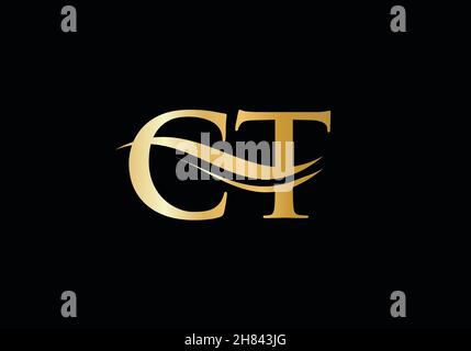 Creative CT letter with luxury concept. Modern CT Logo Design for business and company identity. Stock Vector