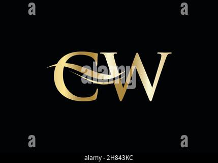 Initial CW letter business logo design vector template with minimal and modern trendy. Stock Vector