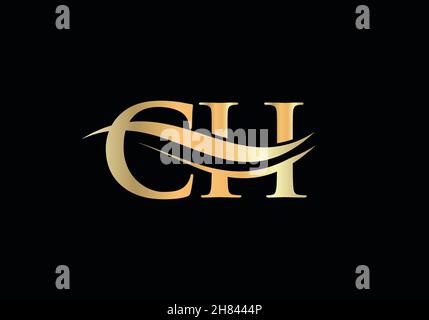 Modern CH Logo Design for business and company identity. Creative CH letter with luxury concept. Stock Vector